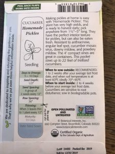 Seed Packet Information